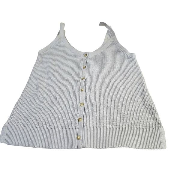 Abercrombie and Fitch blue button front ribbed knit tank Sz XS - Picture 6 of 7
